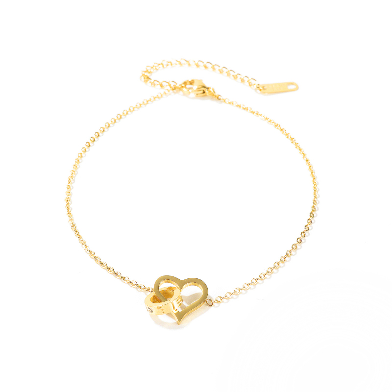 Dainty Heart Circle Ankle Bracelet