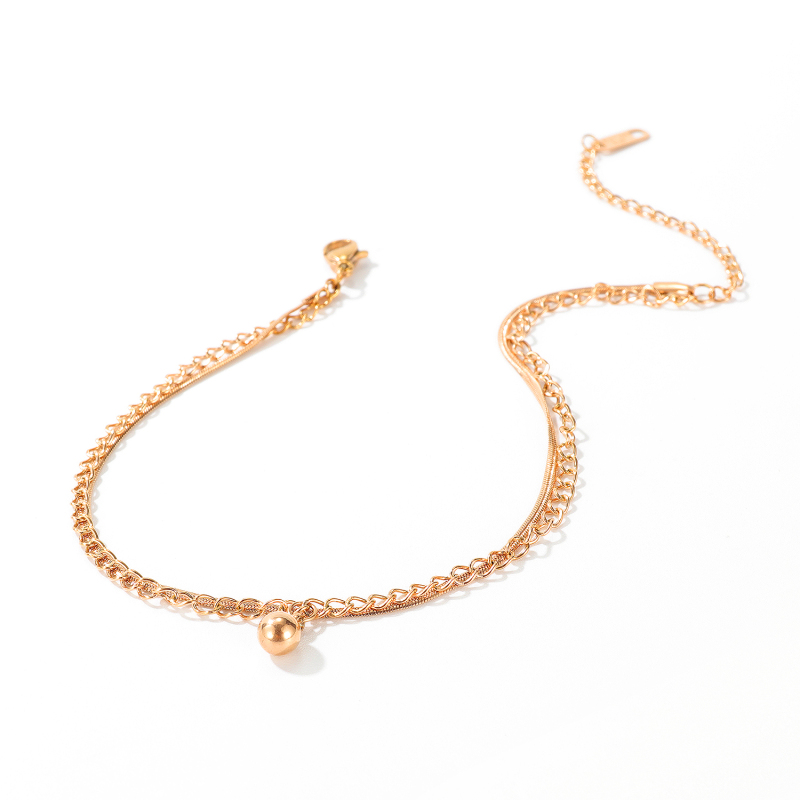 Gold Anklet Ball Pendant