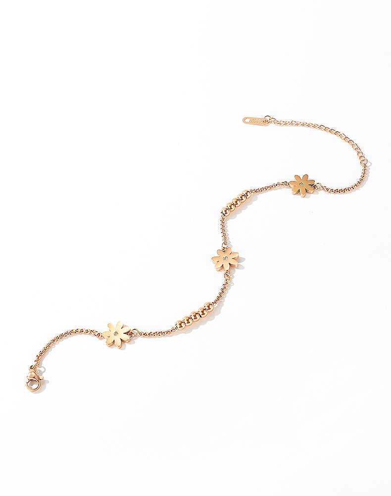 Stainless Gold Steel Flower Anklet