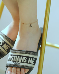 Black Triangle Gold Anklet