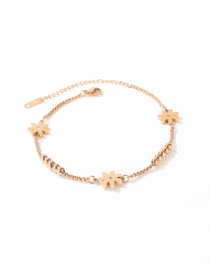 Stainless Gold Steel Flower Anklet