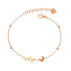 Heart Beats Smiley Face Anklet