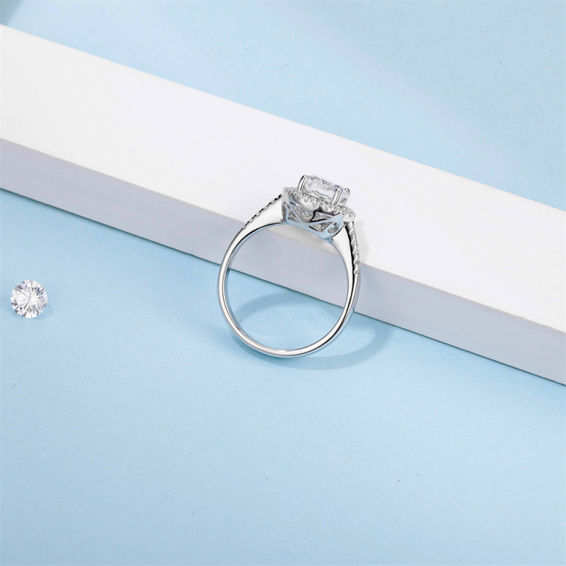 Asscher Cut Moissanite Ring