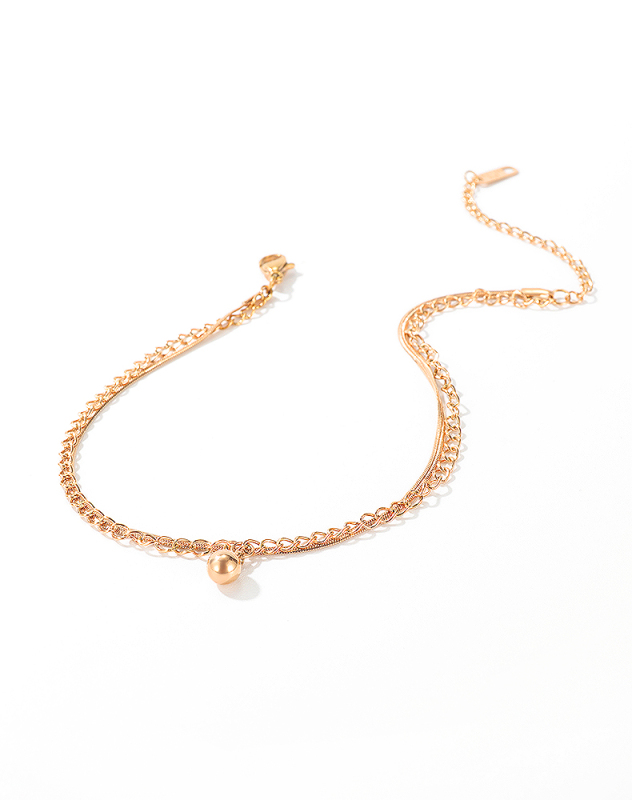 Gold Anklet Ball Pendant