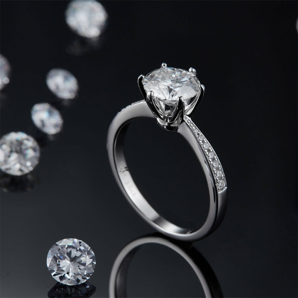 Moissanite Halo Ring