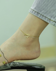 Dainty Heart Circle Ankle Bracelet