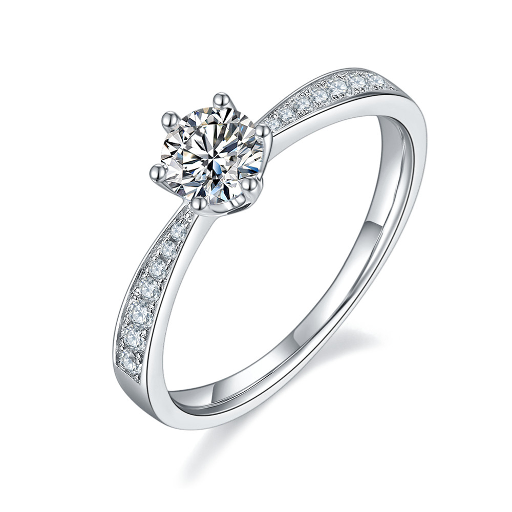 Crushed Ice Moissanite Ring