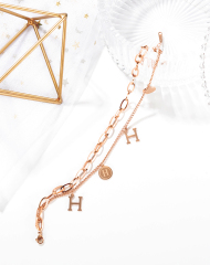 Gold Anklet With Initial H