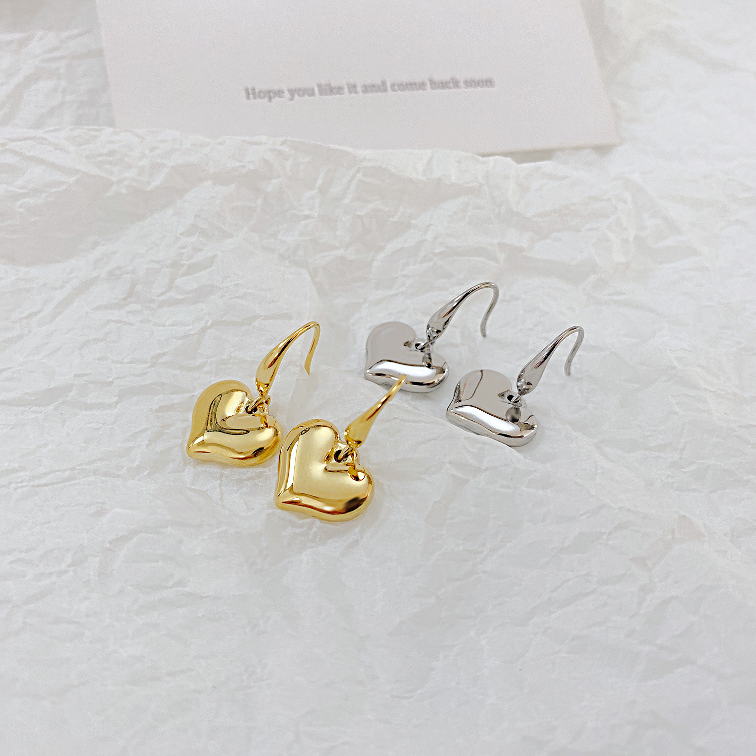 Love Heart Stainless Steel Earrings