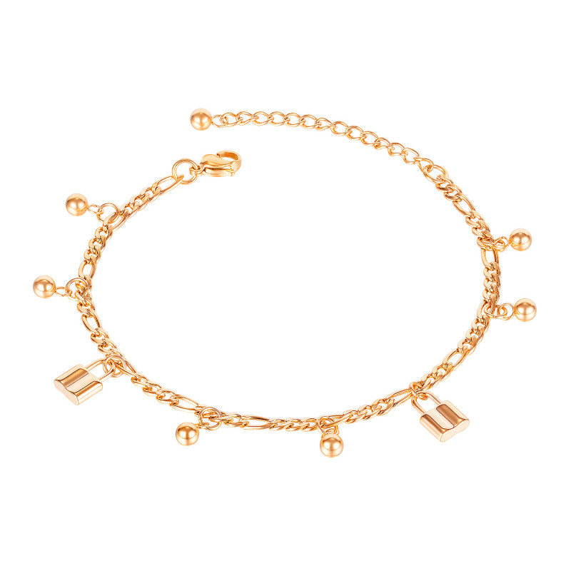 Gold Lock Ball Anklet