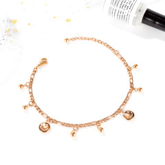 Stainless Steel Gold Smiling Face Anklet