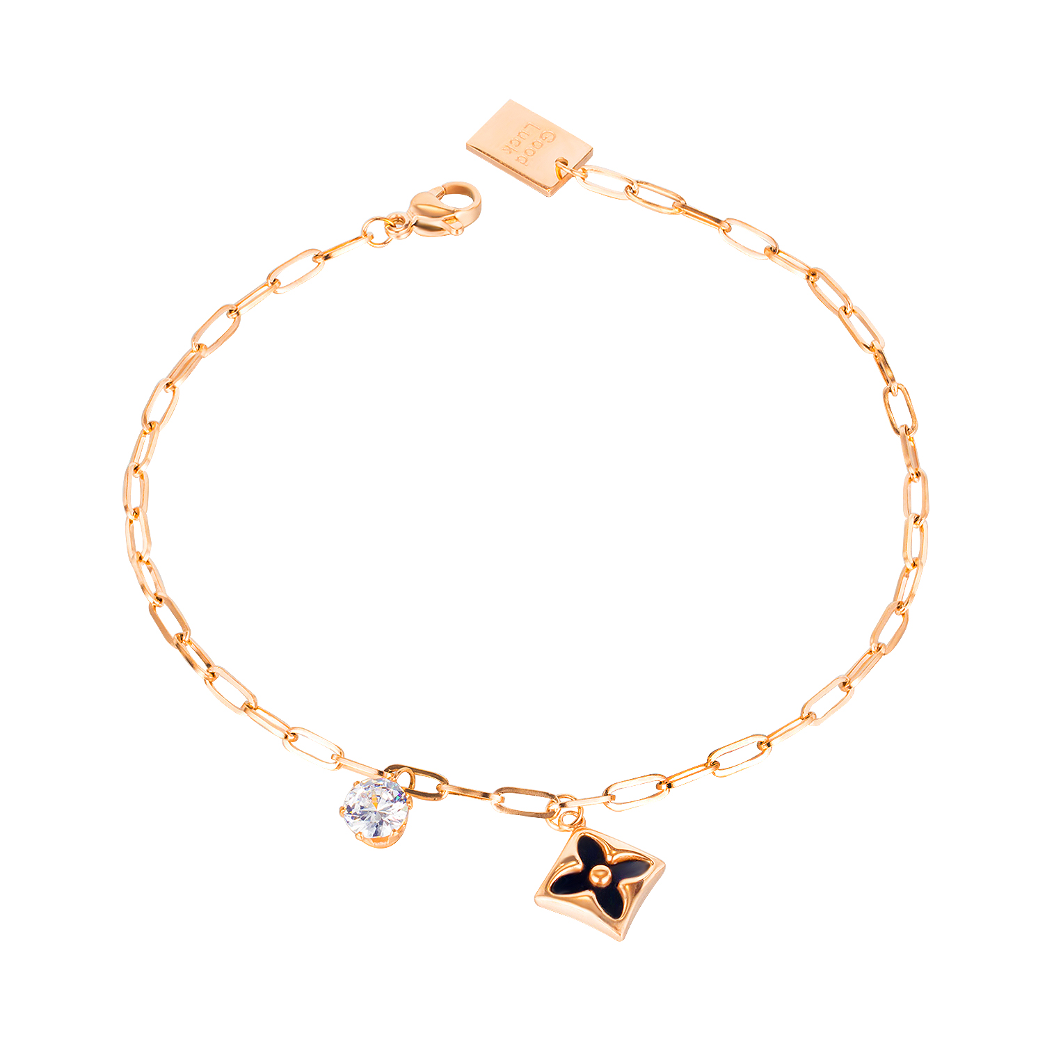 silver Black butterfly Anklet