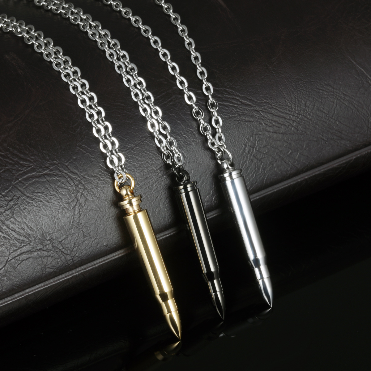 Stainless Steel Bullet Necklace
