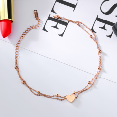 Chain Anklet Gold Love Heart