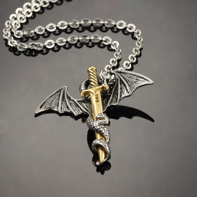 Stainless Steel Batman Necklace