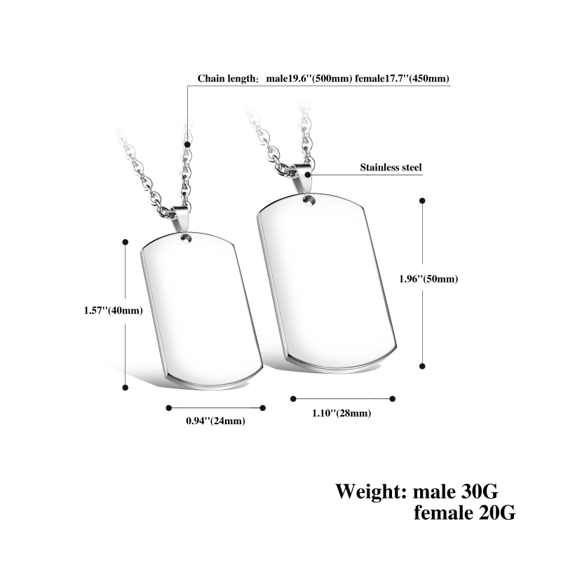 Dog Tag Necklace Stainless Steel