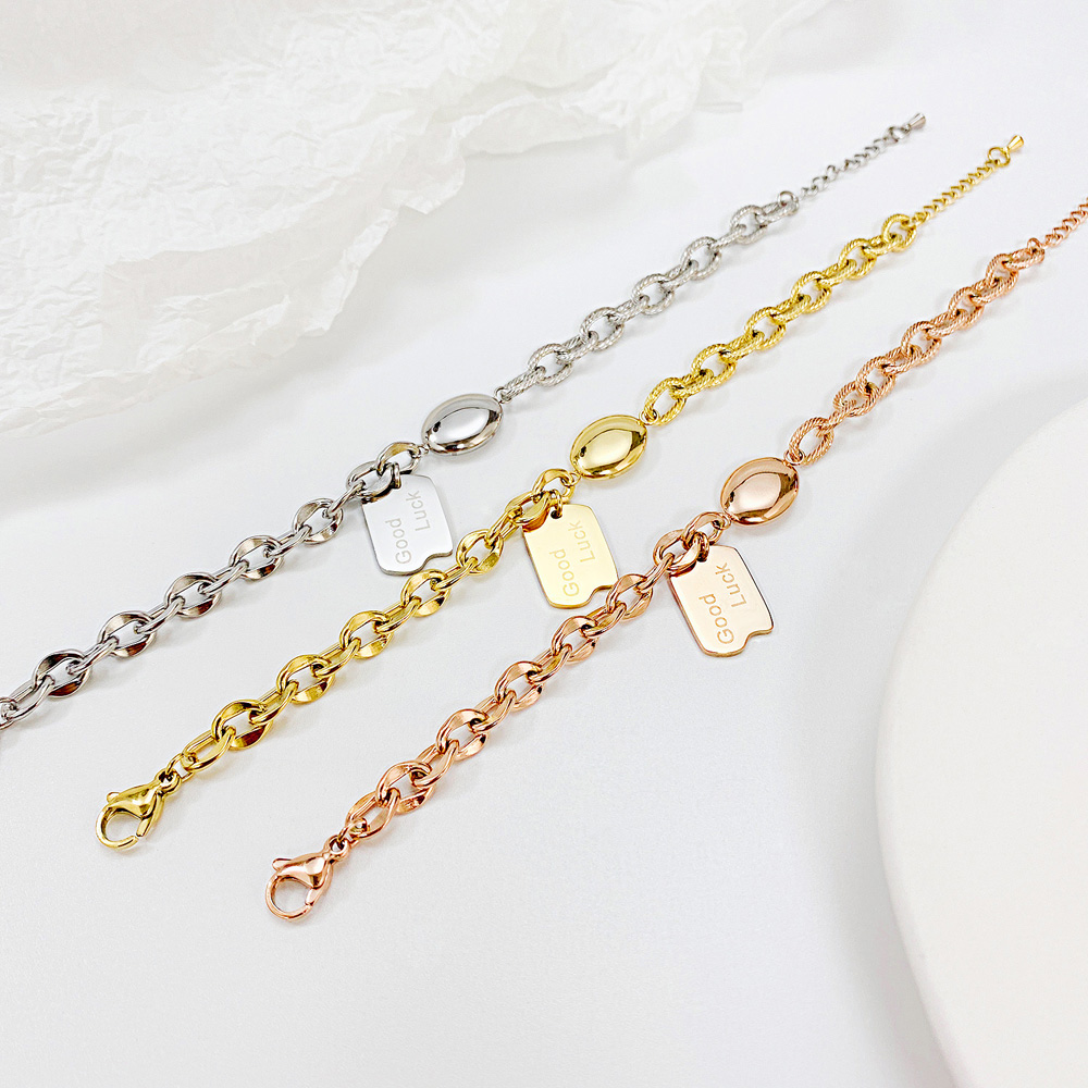 Stainless Steel And Gold Bracelet