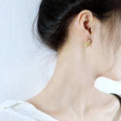 Silver Gold Earring With Initial