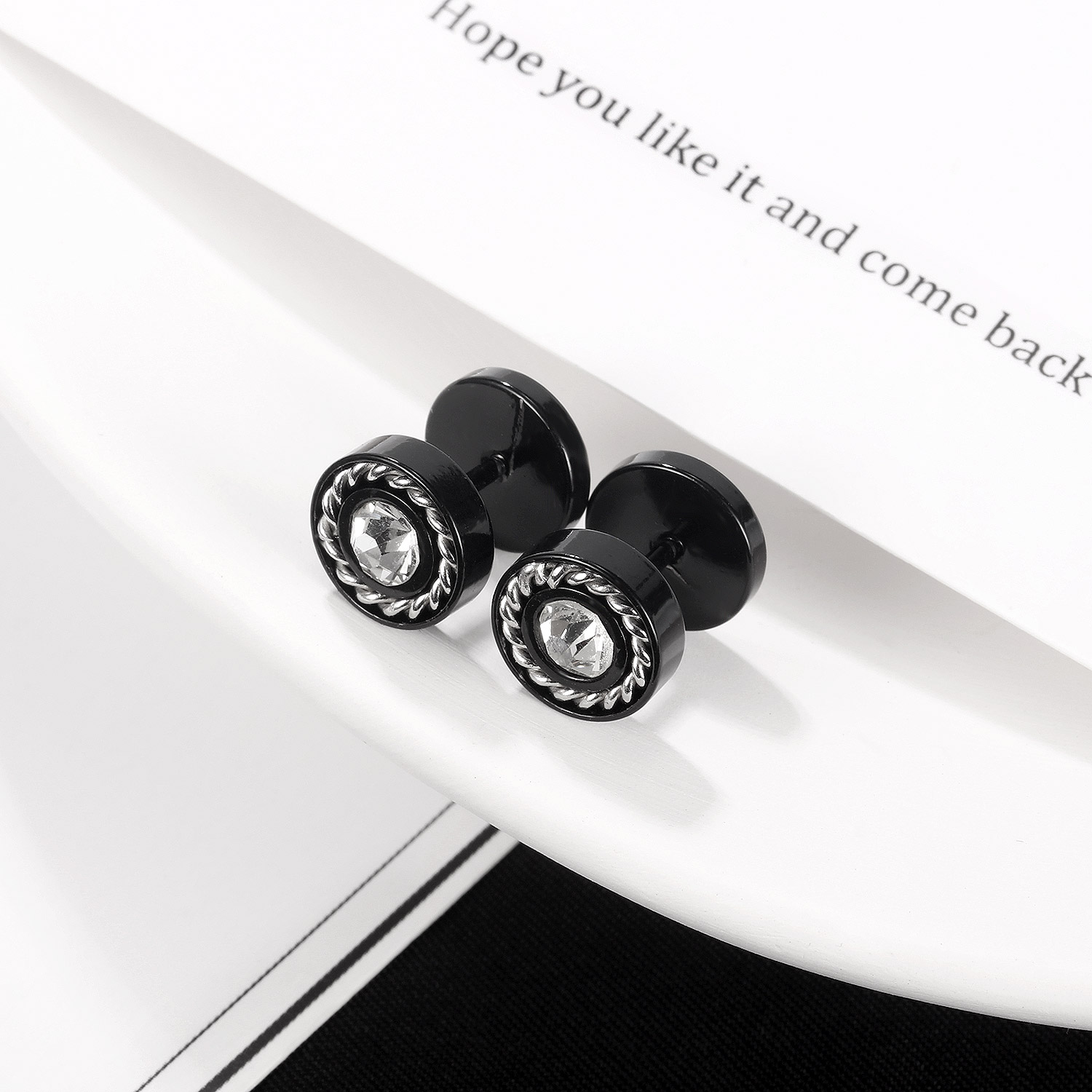 Diamond Stud Black Earrings