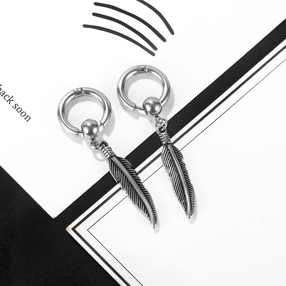 Feather Stainless Steel Earrings