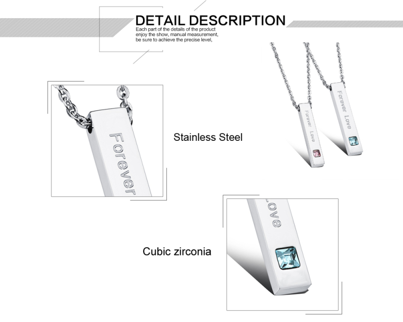 Stainless Steel Cubic Zirconia Necklace