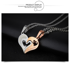 Stainless Steel Heart Toggle Necklace