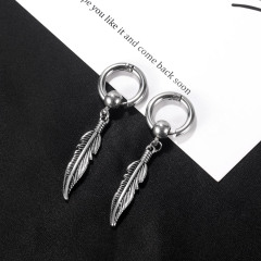 Feather Stainless Steel Earrings