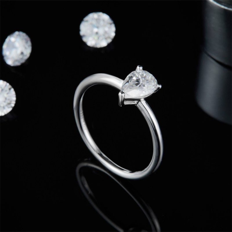 Moissanite Heart Ring