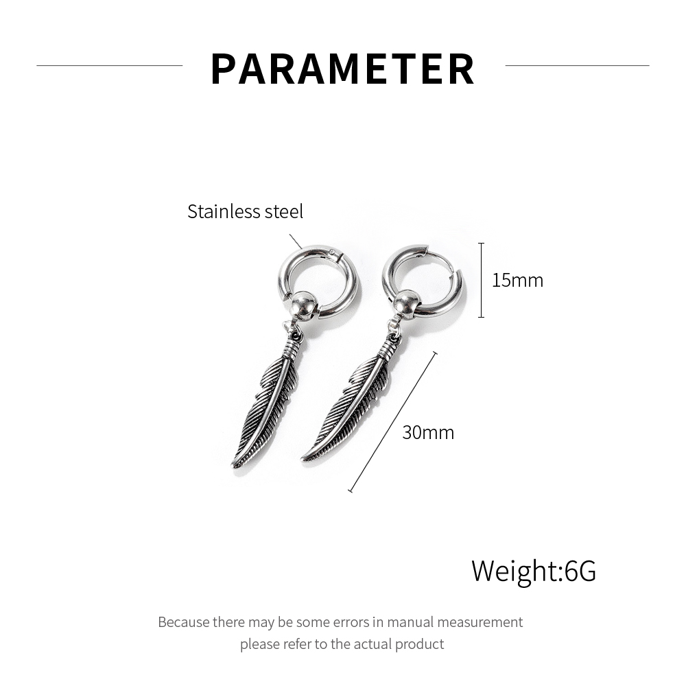 Feather Stainless Steel Earrings