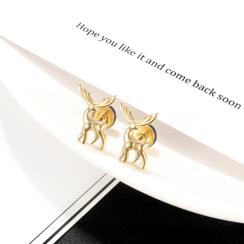 Deer Gold Silver Earrings