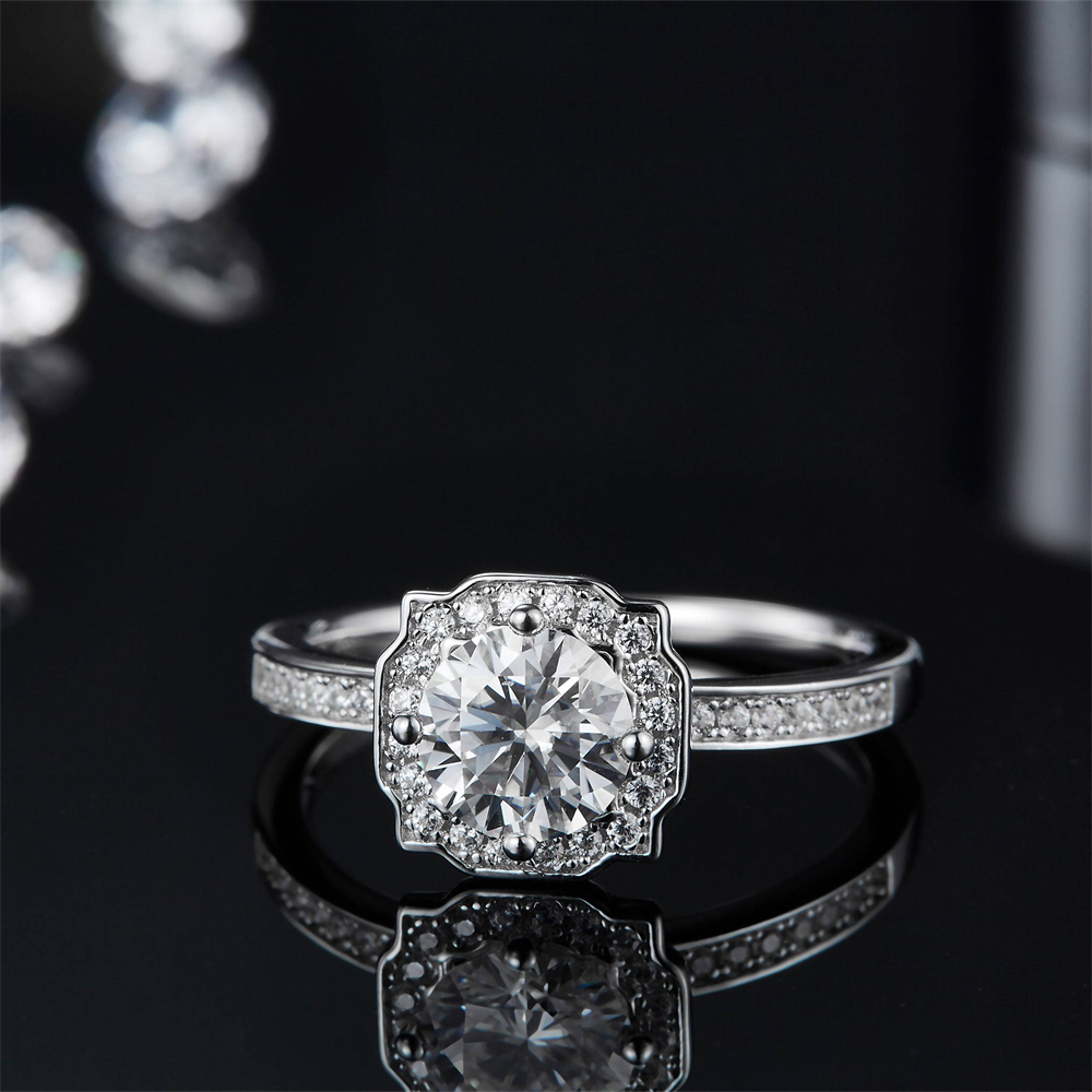 Moissanite Emerald Cut Engagement Rings