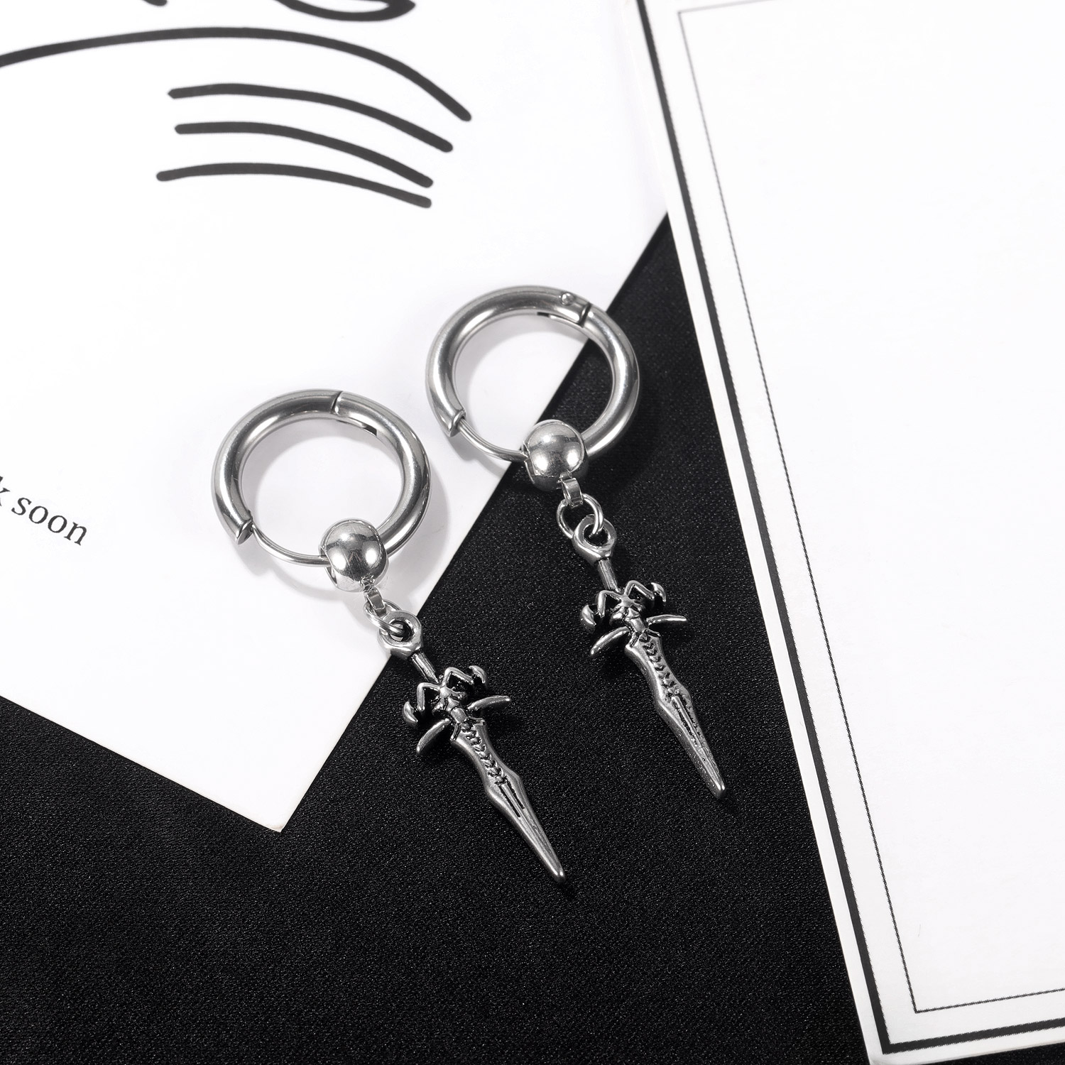 Silver Sword Earrings