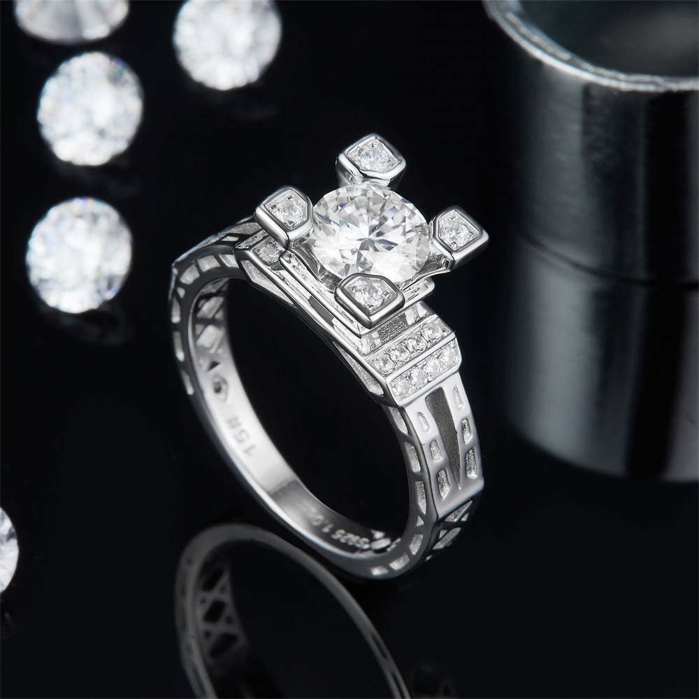 Moissanite Wedding Ring Set