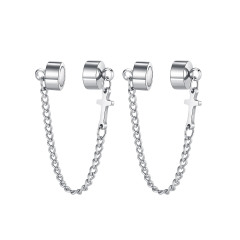 Stainless Steel Cross Earrings Men