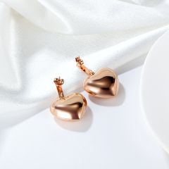 3D Shein Gold Love Heart Earrings