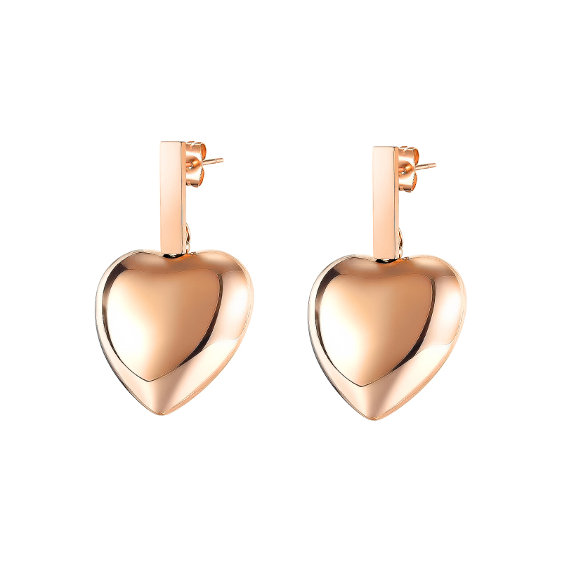 3D Shein Gold Love Heart Earrings