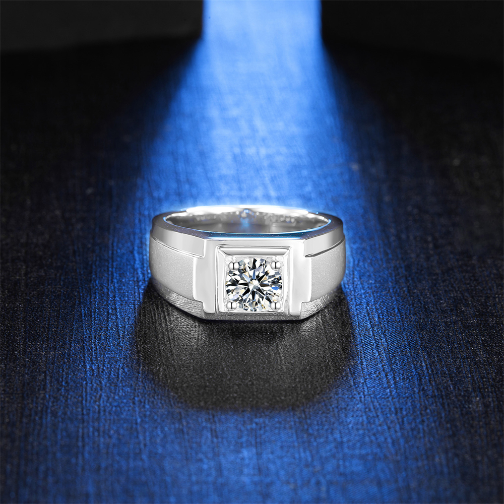 Moissanite And Diamond Ring