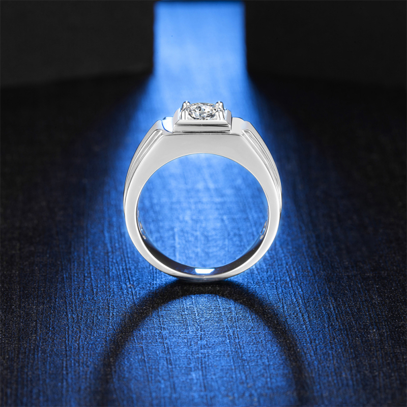 Moissanite And Diamond Ring