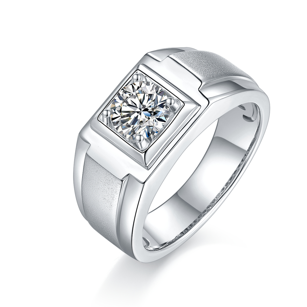 Moissanite And Diamond Ring