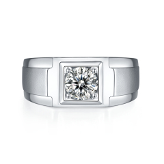 Moissanite And Diamond Ring