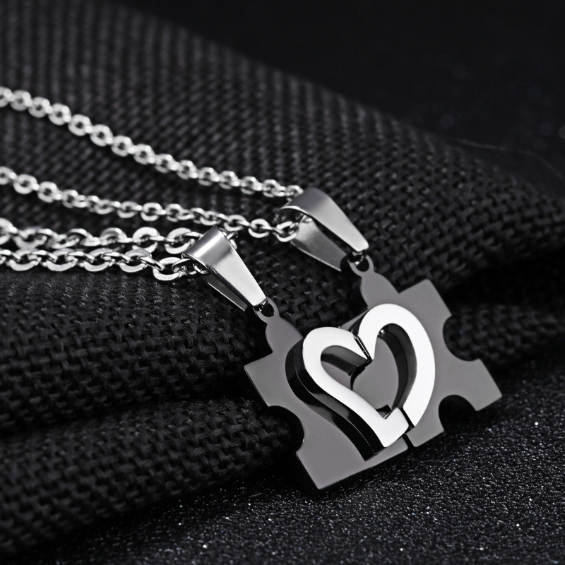 Stainless Steel Puzzle Piece Necklace