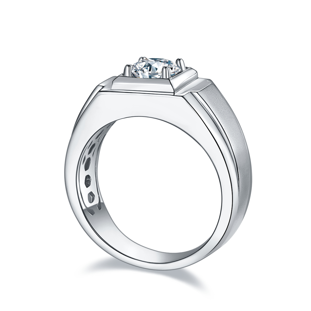 Moissanite And Diamond Ring