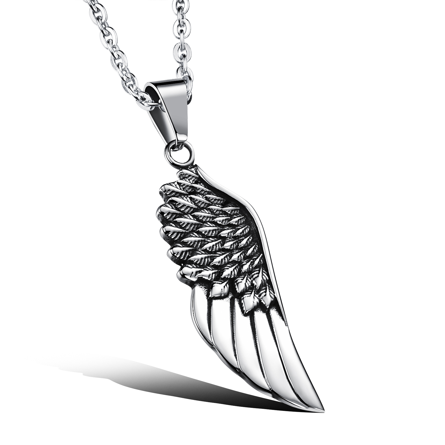 Stainless Steel Feather Pendant