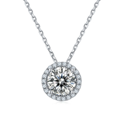 14k Gold Moissanite Tennis Necklace