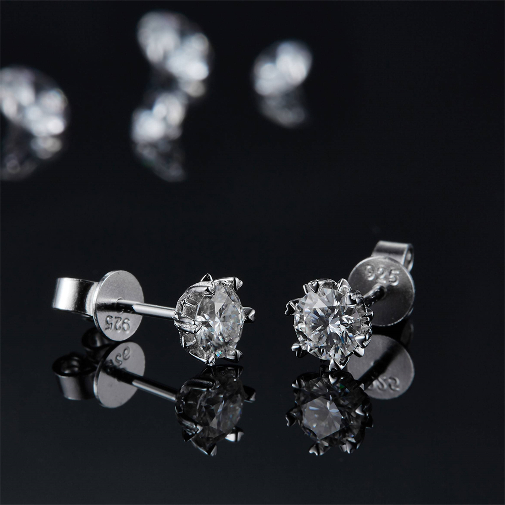 Moissanite Asscher Earrings