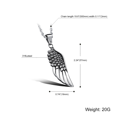 Stainless Steel Feather Pendant