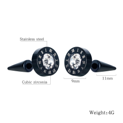 Fashion Black Long Stud Earring