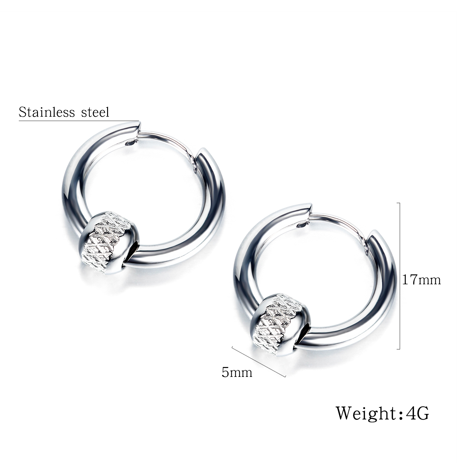 Silver Color Small round beads Earrings