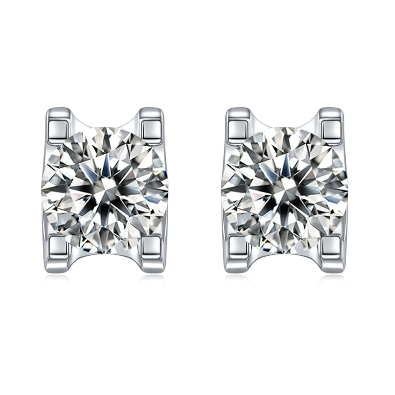 VVS Moissanite Solitaire Stud Earrings