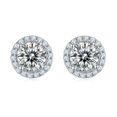 Gemstone Stud Moissanite Earrings